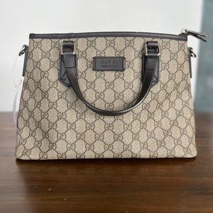 Gucci Beige GG Supreme Convertible Small Tote